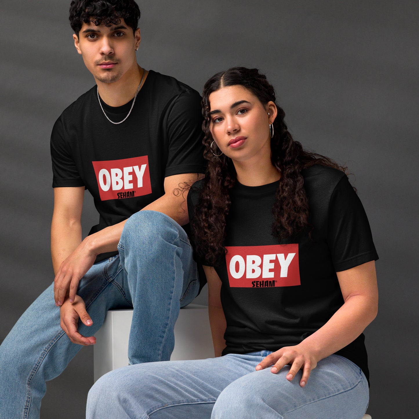 Obey  X Seham Unisex staple eco t-shirt