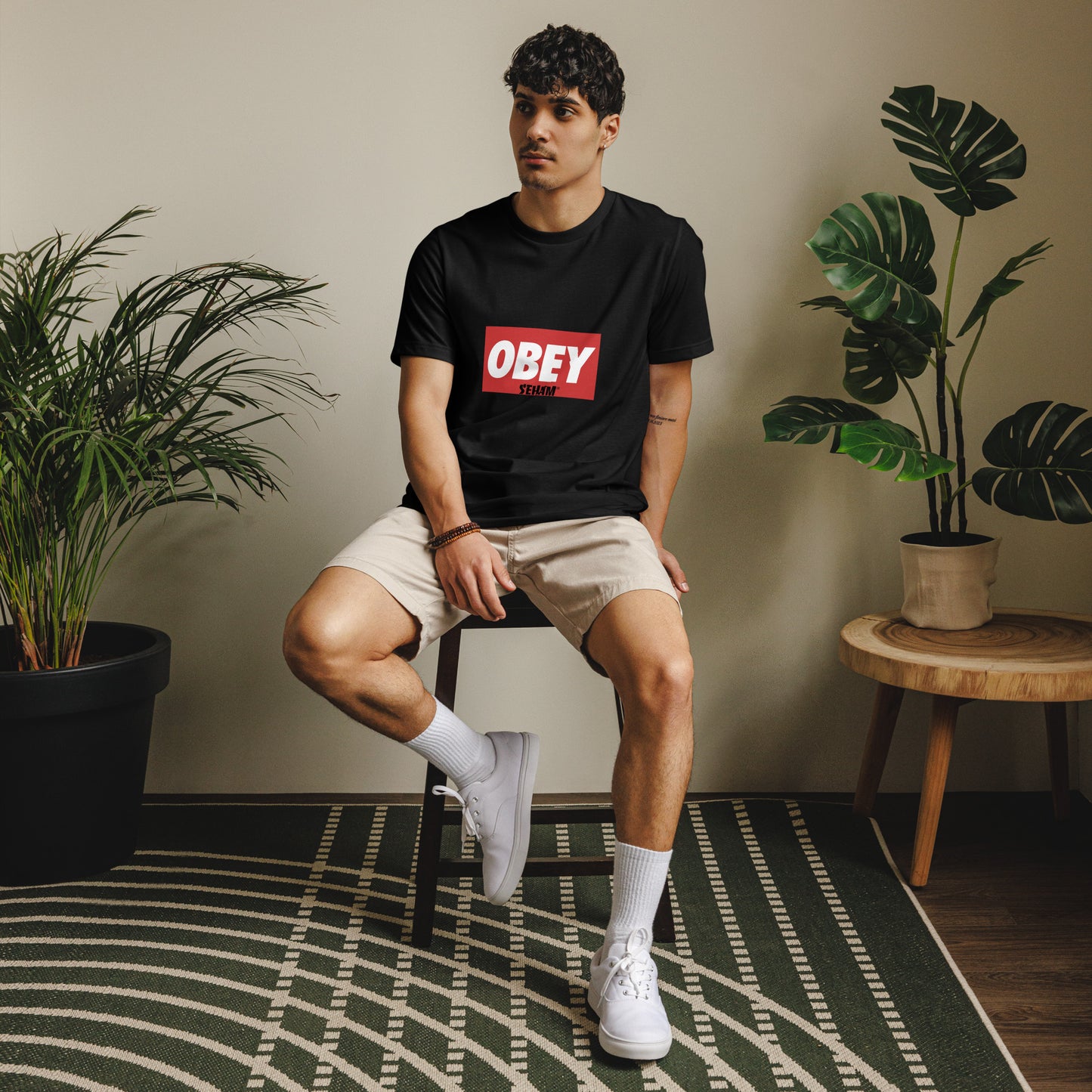 Obey  X Seham Unisex staple eco t-shirt